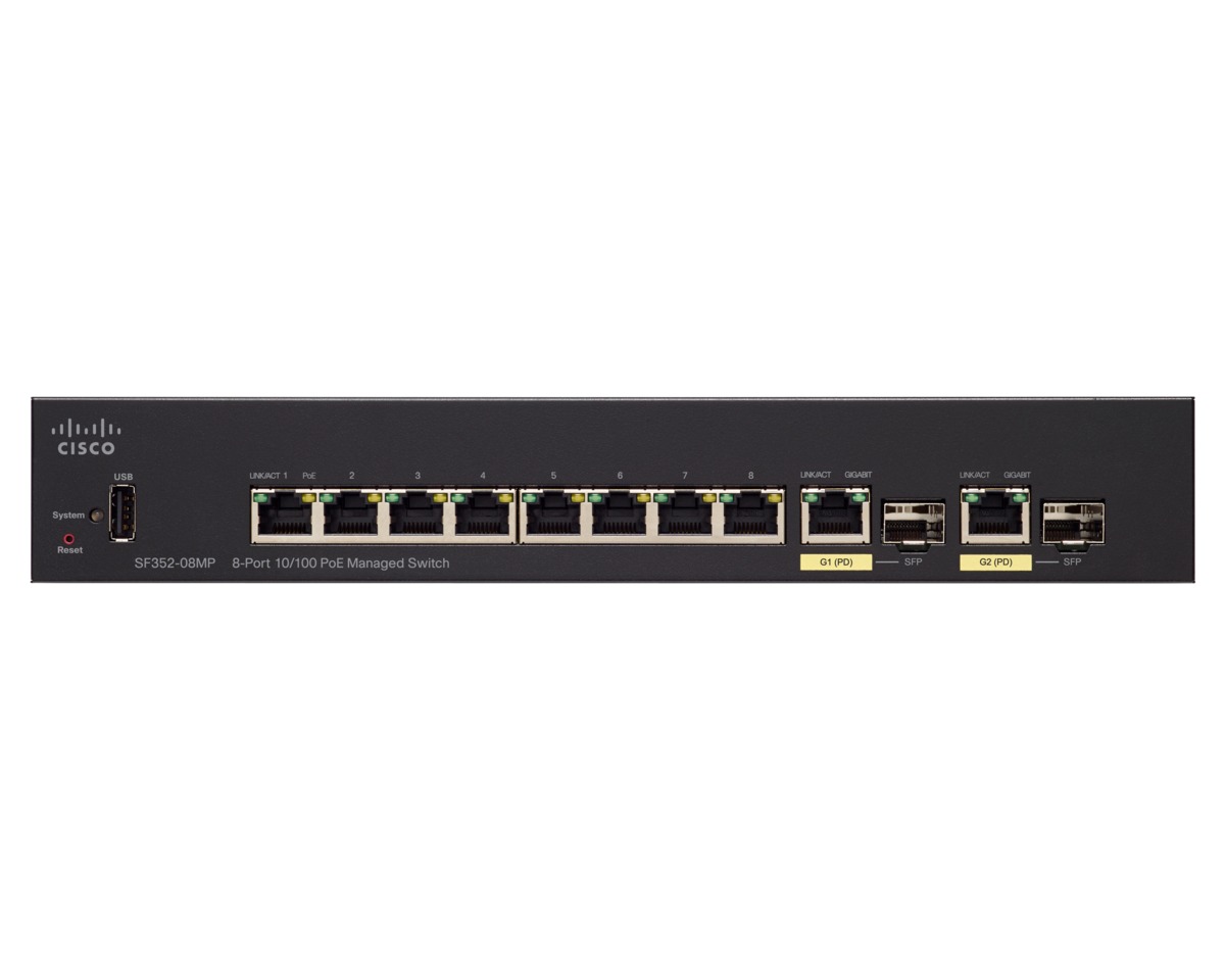 Switch 8 x 10/100 + 2 x combo Gigabit SFP PoE+