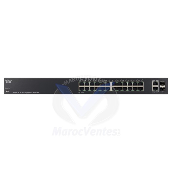 Switch 24 x 10/100/1000 + 2 x SFP Gigabit combiné Géré SG220-26-K9-EU
