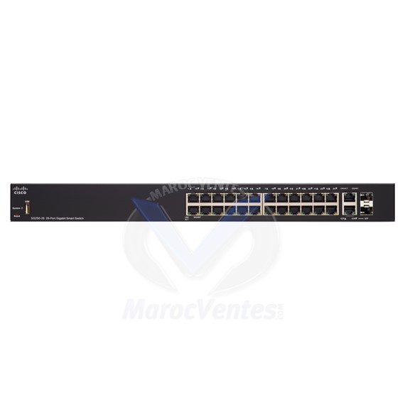 Switch 24 x 10/100/1000 + 2 x SFP Gigabit combiné SG250-26-K9-EU