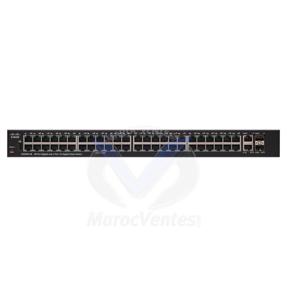 Switch 48 x 10/100/1000 + 2 x 10 Gigabit Ethernet + 2 x 10 Gigabit SFP + SG250X-48-K9-UK