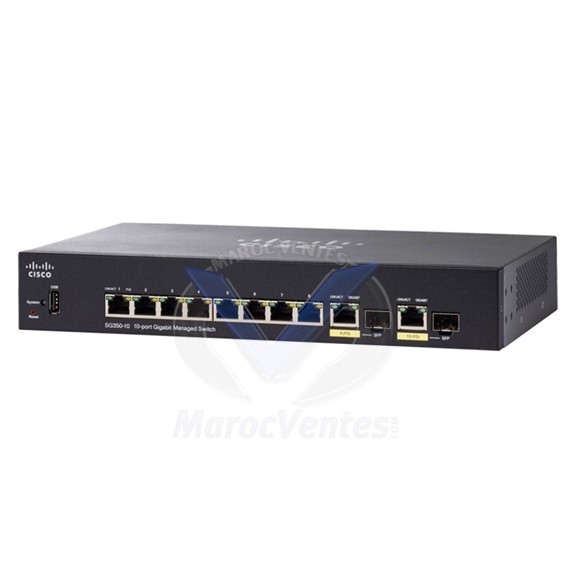 Switch 8 x 10/100/1000 + 2 x combo Gigabit SFP SG350-10-K9-UK