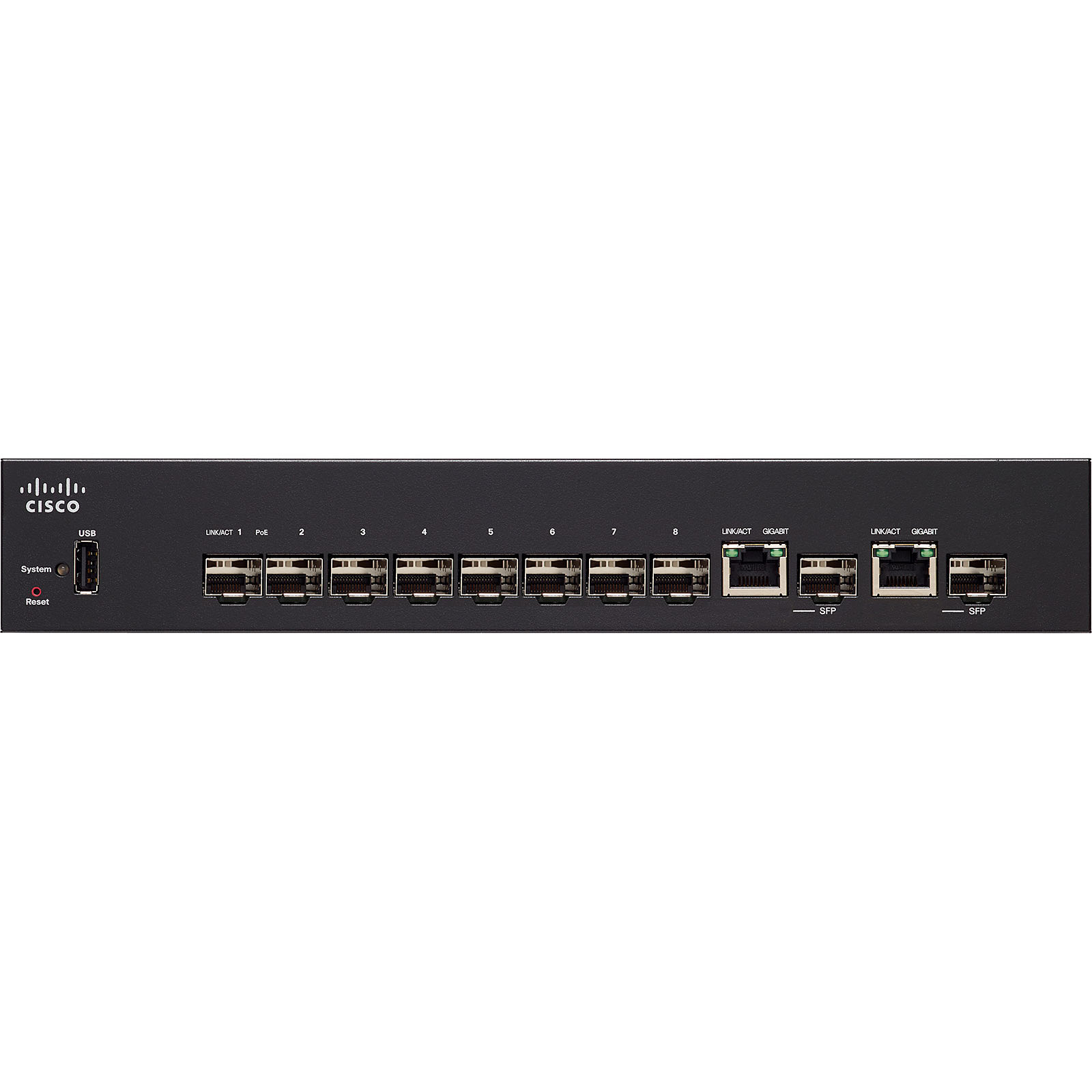 Switch 8 ports Gigabit + 2 ports SFP Managed 1U