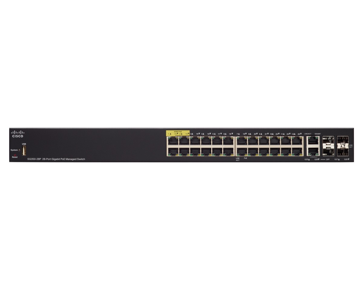 Switch Gigabit manageable 24 ports 10/100/1000 PoE+  2 ports combo Gigabit /SFP  2 emplacements SFP
