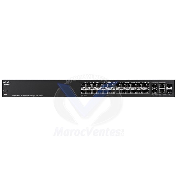 Switch L3  24 x SFP + 2 x combo Gigabit Ethernet / SFP Gigabit Montable sur rack Géré SG350-28SFP-K9-UK