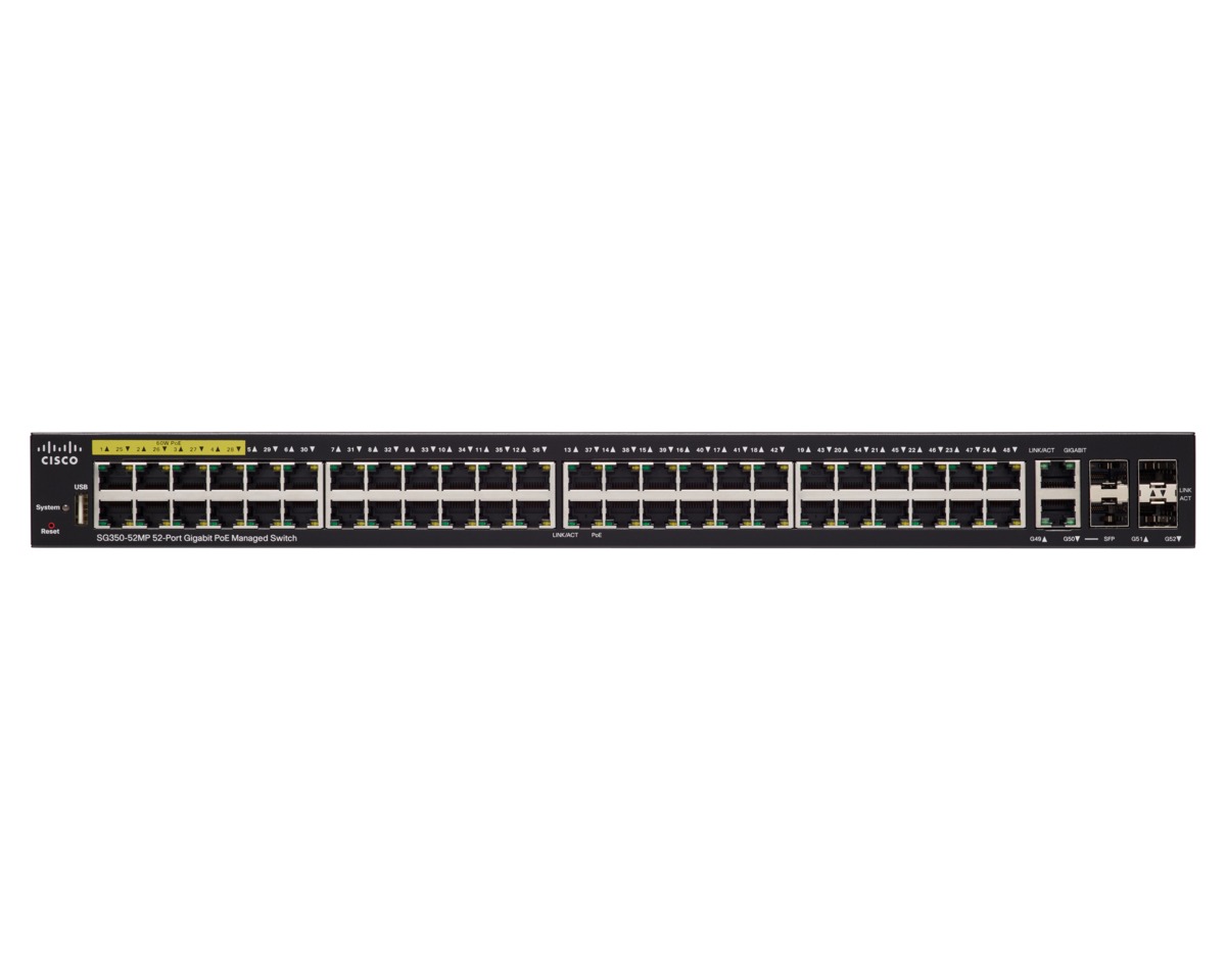 Switch 48 x 10/100/1000 (PoE+) + 2 x combo Gigabit Ethernet / SFP Gigabit + 2 x Gigabit SFP Managed