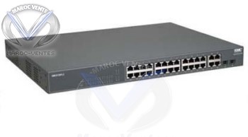 Switch administrable 24 ports 10/100 avec IP Clustering 2 ports 10/100/1000 RJ45 et 2 ports Combo Gigabit/SFP SMC6128PL2