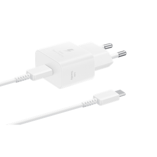 Chargeur mural 25W USB-C vers USB-C avec câble blanc