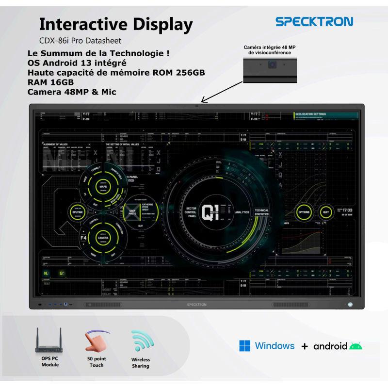 Écran Interactif CDX86i 86 POUCES