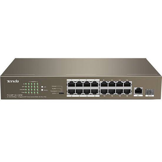 16-Ports 10/100Mbps +1 Gigabit/SFP Slots Switch Wit