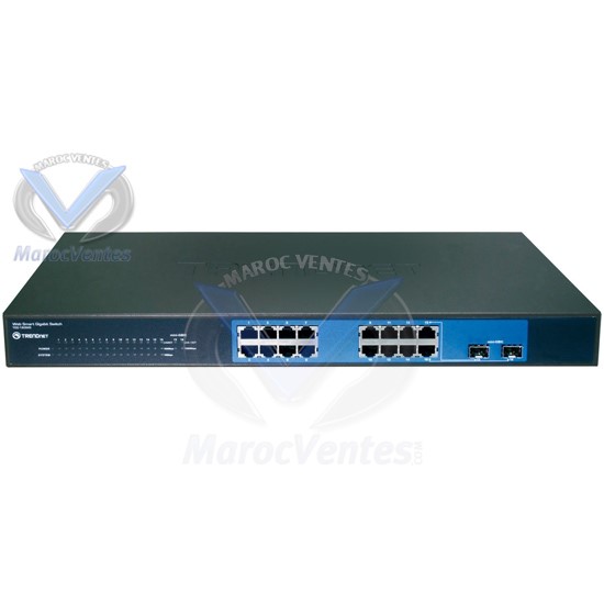 Web Switch 16 Ports 10/100/1000 Mbits VLAN 19" + 2 Slot Gbic TEG-160WS