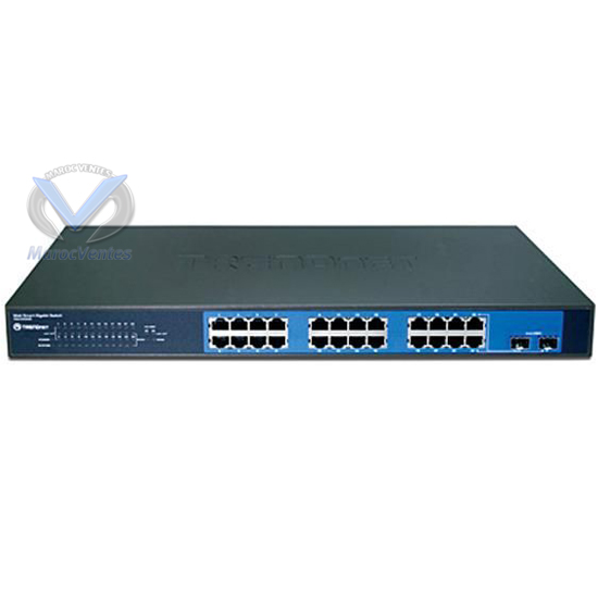 Web Switch 24 Ports 10/100/1000 Mbits VLAN 19" + 2Slot Gbic