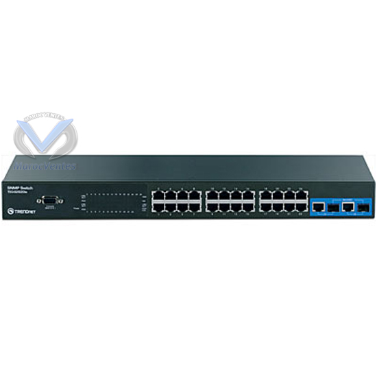 Switch 24 ports 10/100 niveau2 avec 2 ports 10/100/1000 et 1 mini  GBIC FO