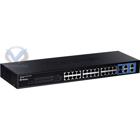 Web Switch  24 Ports 10/100 Mbits VLAN + 4 Ports 10/100/1000 + 2 Mini GBIC (F.O)