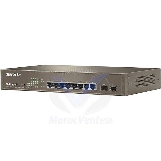 Switch 8 Ports PoE Gigabit avec 2 Ports SFP TEG3210P