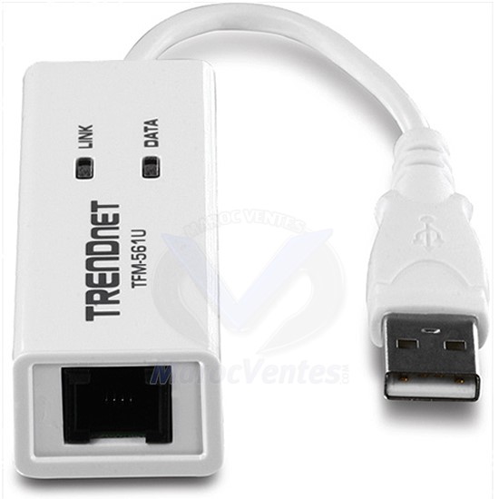 Modem USB 56K téléphone/Internet/télécopieur TFM-561U