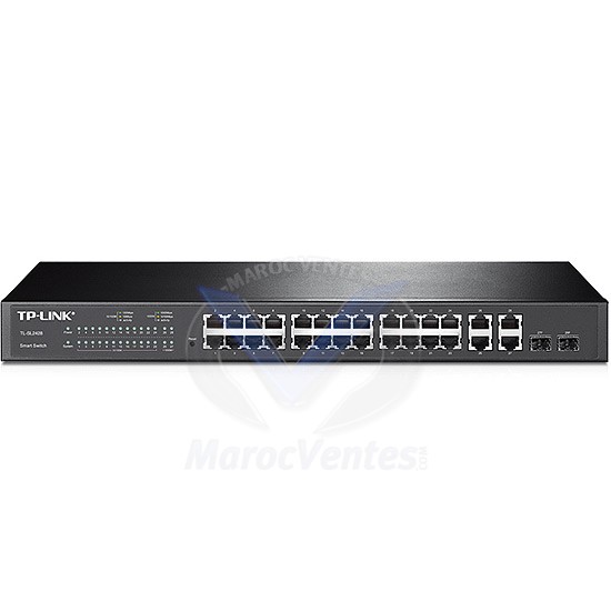 Smart Switch Administrable 24 Ports 10/100Mbps + 4 Ports Gigabit (2 Ports SFP, Rackable) TL-SL2428