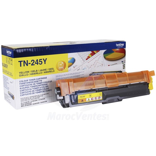 Cartouche de Toner Jaune Imprime 2200 Pages TN-245Y