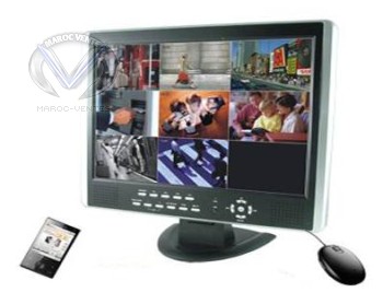 LCD 15" DVR H 264 WAN + 4 Camera Ext IR+inernet