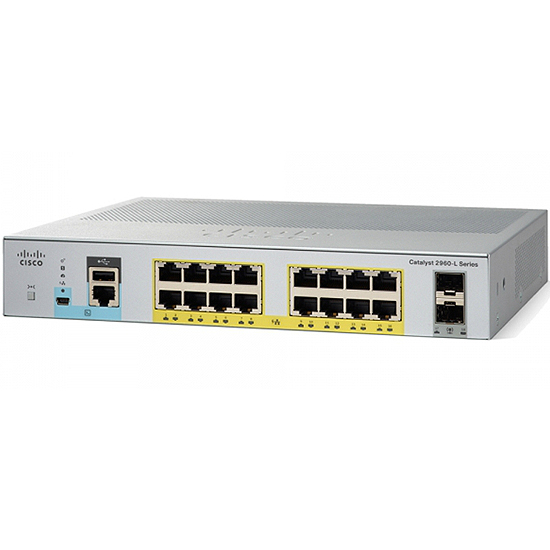 Catalys 2960L Switch PoE+ 16 Ports 10/100/1000 Mbps + 2 ports SFP
