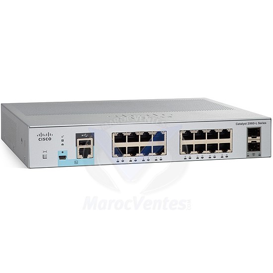 Switch 16 Ports 10/100/1000 Mbps + 2 Ports SFP WS-C2960L-16TS-LL