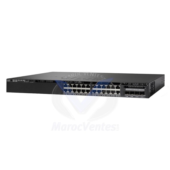 Switch Catalyst 3560 24 x 10/100/1000 (PoE+) + 2 x 10 Gigabit SFP+ Géré WS-C3650-24PD-L
