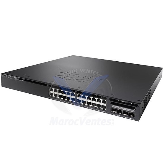 Commutateur Géré 24 x 10/100/1000 + 4 x SFP  Montable sur Rack WS-C3650-24TS-L