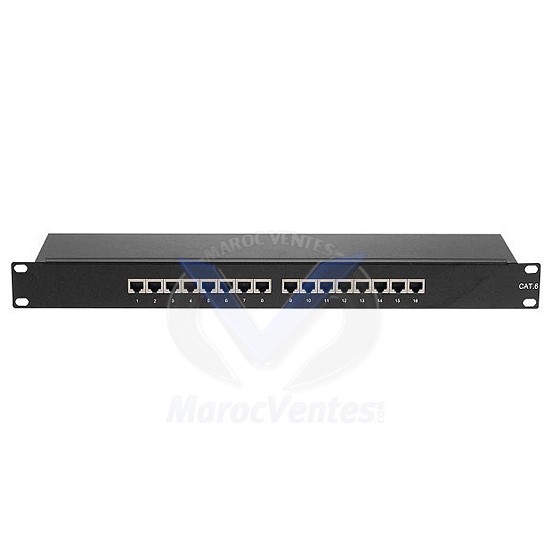 Panneau de brassage CAT6 1U Blanc - 16 ports ZIPL166U