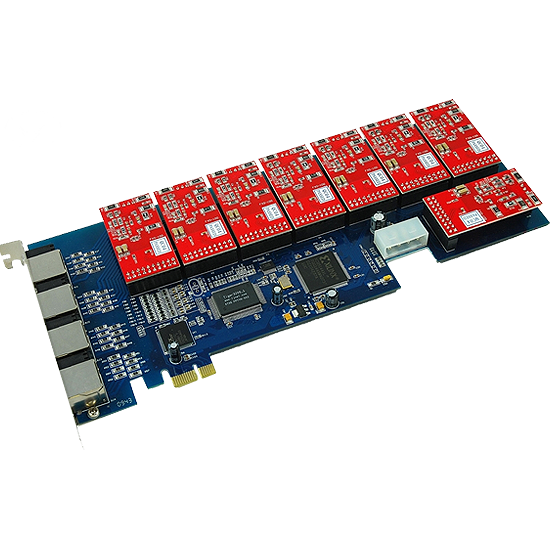 Card Asterisk support 8 analog lines with  PCI Express 1