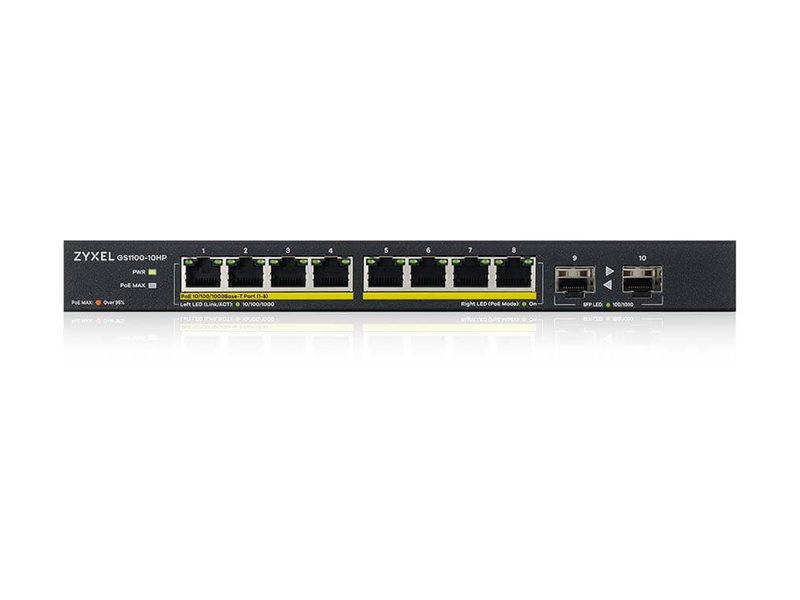 Switch non administré GS1100-10HPv2 PoE 8 ports Gigabit 2 SFP