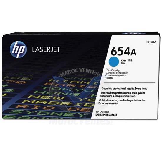 HP 654 Cyan Original LaserJetToner Cartr Color Sph Technolg CF331A