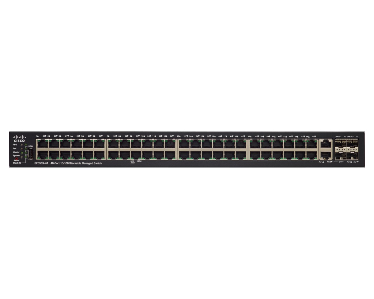 Switch 48 x 10/100 ( PoE +) + 2 x 10 Gigabit SFP + (liaison montante) + 2 x combo 10GBase-T