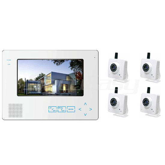 4 CH wireless MPEG4 DVR 7” LED Monitor