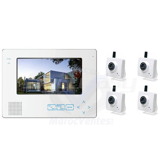 4 CH wireless MPEG4 DVR 7” LED Monitor D1812