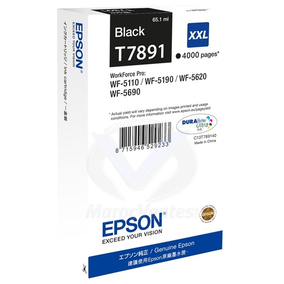 Epson Encre noire XXL WF-5110DW/5190DW/5620DWF/5690DWF/4000p C13T789140
