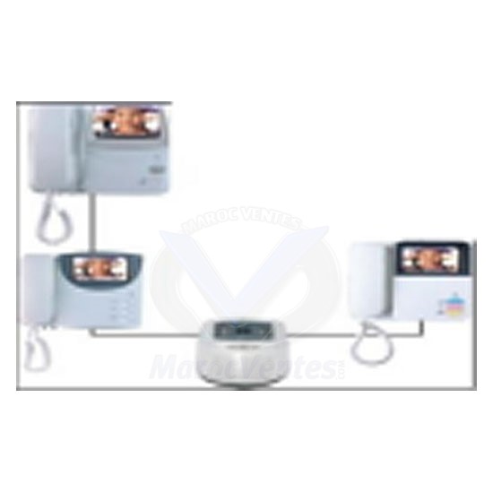 VIDEO DOOR PHONE AVEC 3 Extensions CCD 10ENVDP BLANC &NOIR I142