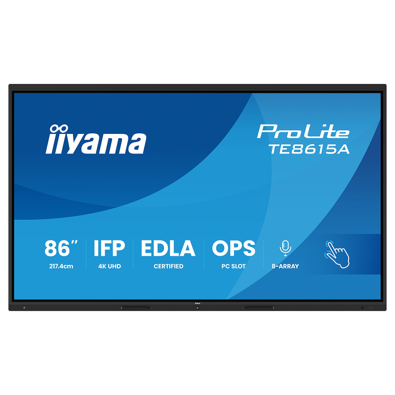 Écran Interactif Tactile 86 POUCES Multipoint 4K UHD Certification Google EDLA IIYAMA PROLITE TE8615A-B1AG TE8615A-B1AG