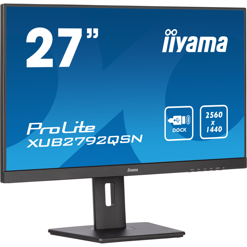PROLITE Moniteur WQHD IPS 27'' (68.5cm) avec USB-C Dock et RJ45 (LAN)
