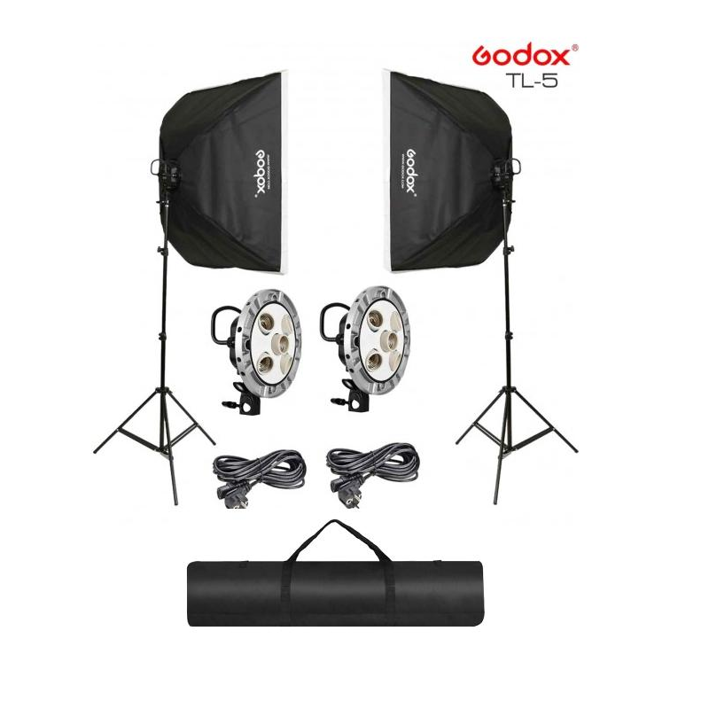 GODOX KIT SOFTBOX AVEC SAC A 5 PRISES POUR STUDIO PHOTO ÉCLAIRAGE CONTINU